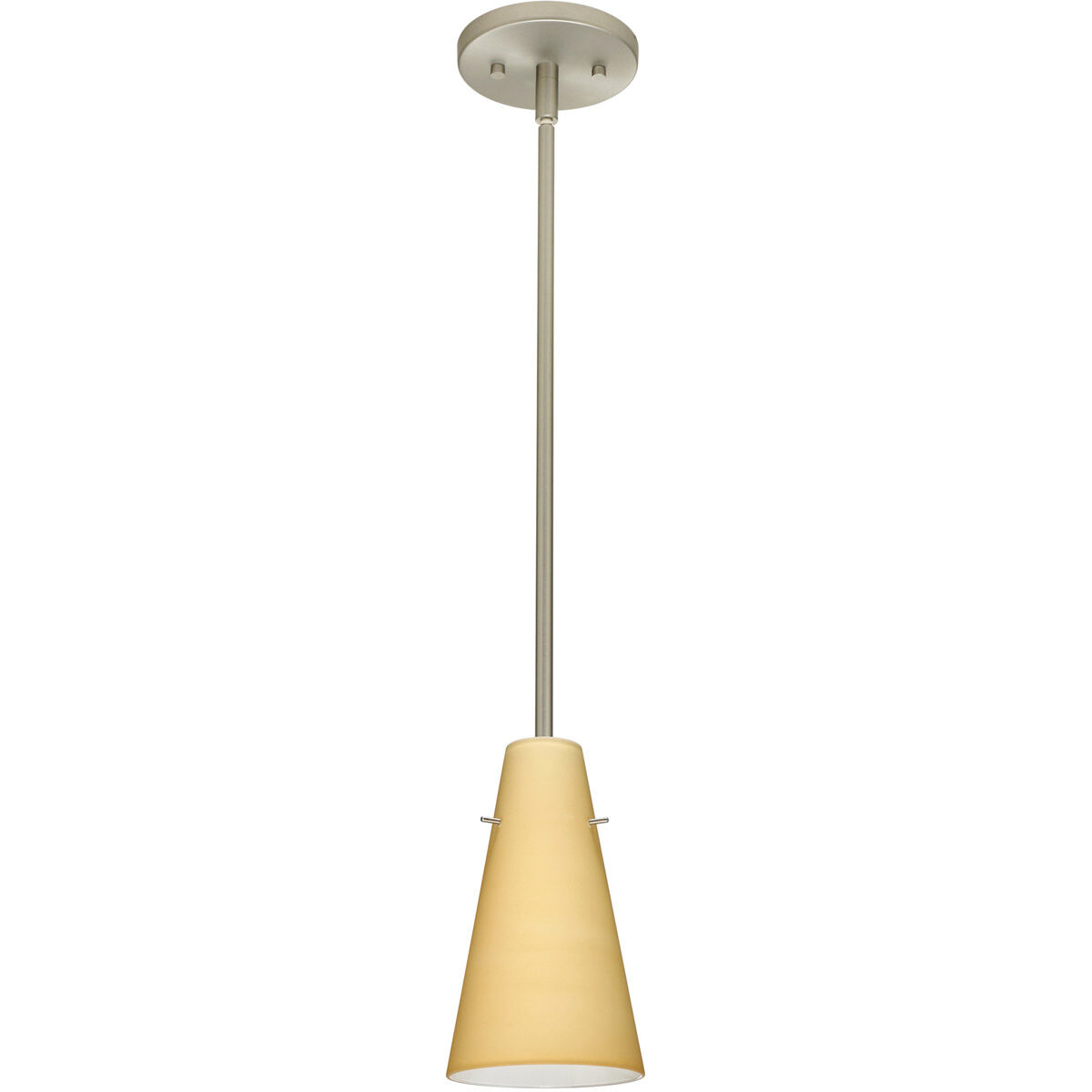 Cierro 1 Light Satin Nickel Stem Pendant Ceiling Light
