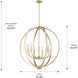 Colson 9 Light 31.25 inch Olympic Gold Chandelier Ceiling Light in No Shade, Large