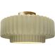 Radiance LED 16.5 inch Vanilla Gloss and Brushed Brass Semi Flush Ceiling Light