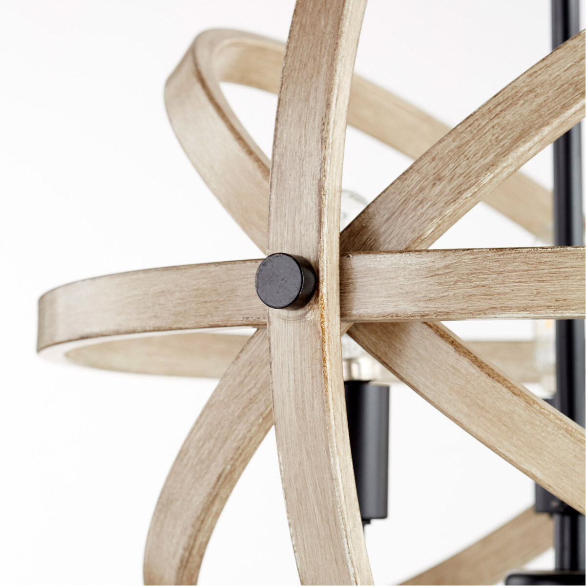 Fort Worth 3 Light 17 inch Noir with Driftwood Pendant Ceiling Light