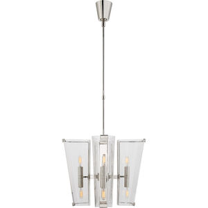 AERIN Alpine 8 Light 20 inch Polished Nickel Chandelier Ceiling Light in Clear Glass, Small