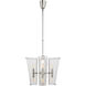 AERIN Alpine 8 Light 20 inch Polished Nickel Chandelier Ceiling Light in Clear Glass, Small