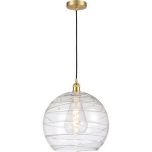 Edison Athens Deco Swirl LED 14 inch Satin Gold Pendant Ceiling Light
