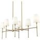 Adorra 6 Light 48 inch Vintage Brass Linear Chandelier Ceiling Light