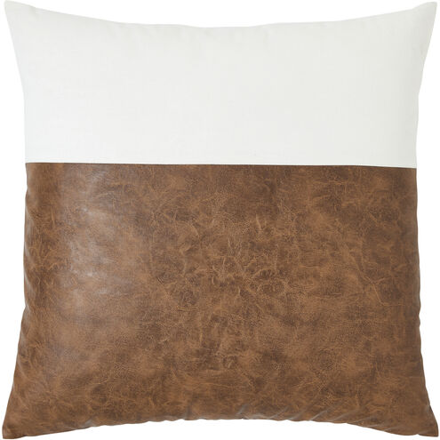 Veracruz 22 inch Off-White and Cognac Indoor Pillow