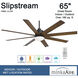 Slipstream 65 inch Coal with Distressed Koa Blades Outdoor Ceiling Fan in Coal/Distressed Koa