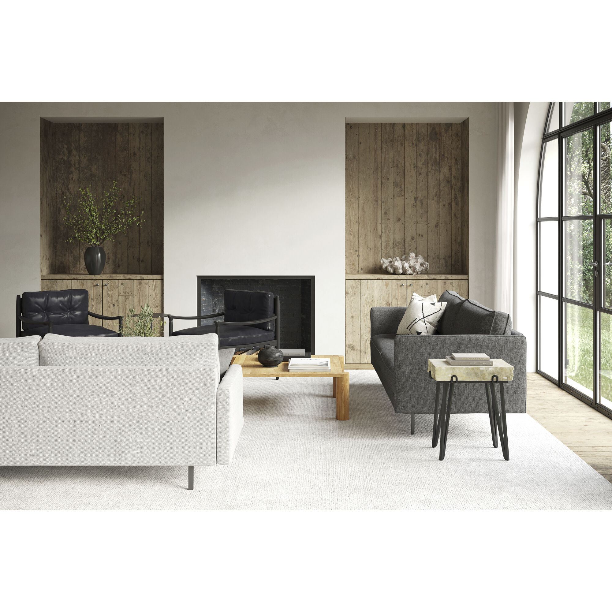 Post 36 X 36 inch White Coffee Table