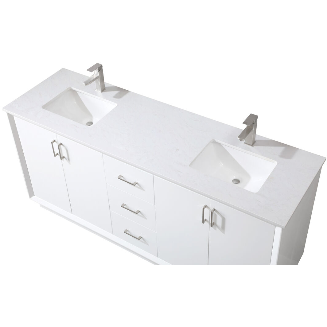 Hayes 72 X 22 X 35 inch White Vanity Sink Set