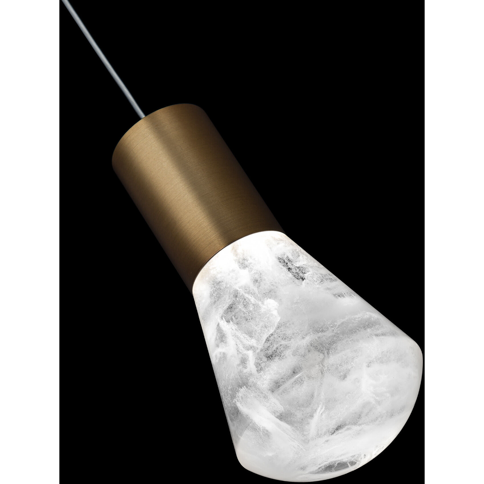 Plum LED 15 inch Aged Brass Mini Pendant Ceiling Light