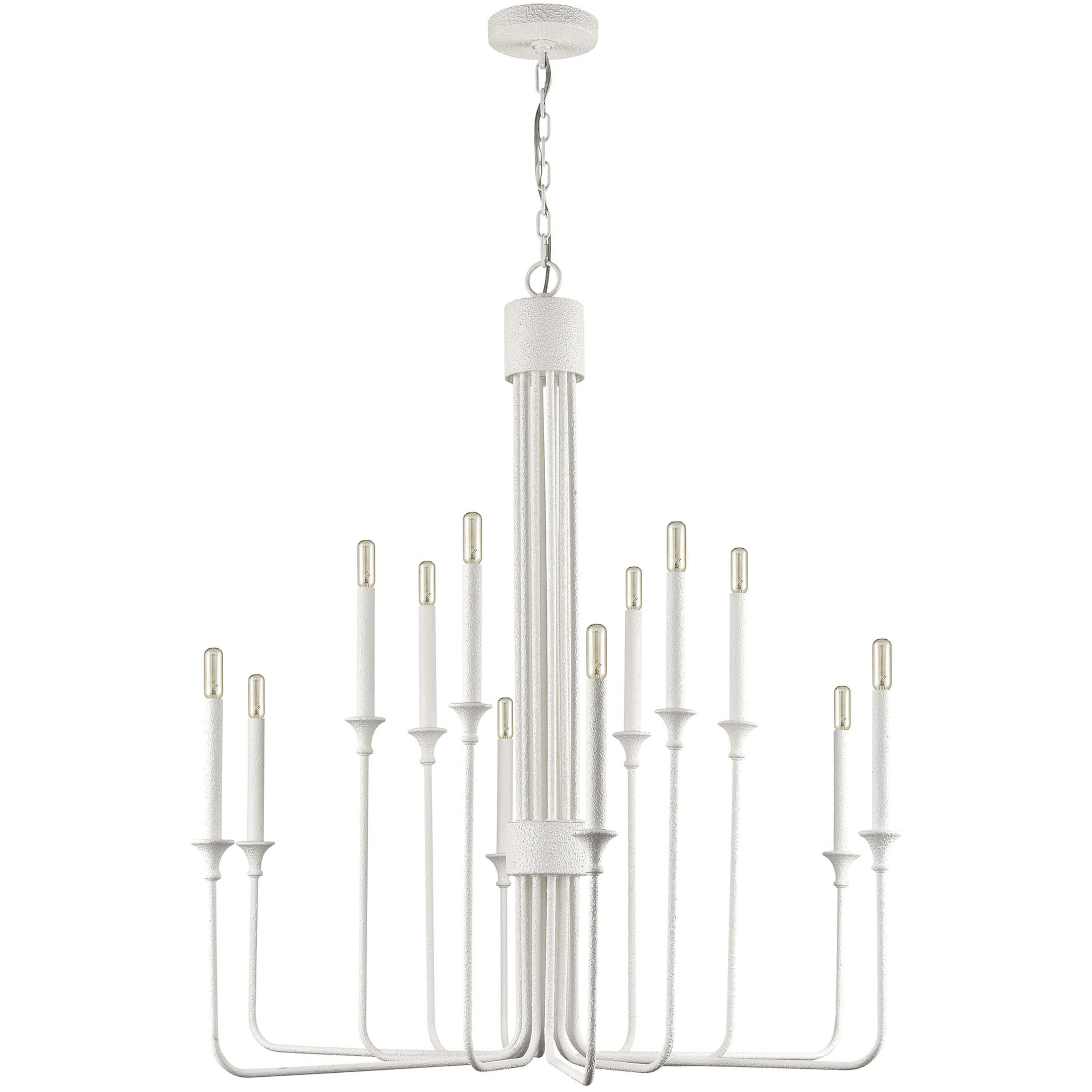 Edward 12 Light 36 inch Matte White Chandelier Ceiling Light