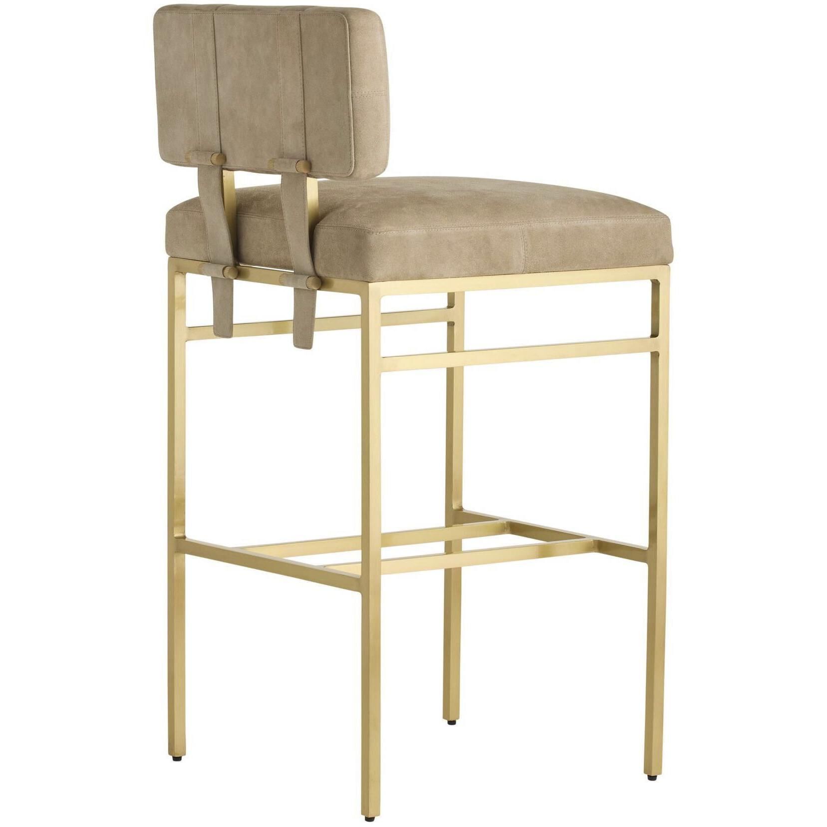 Laney 41 inch Taupe and Antique Brass Bar Stool