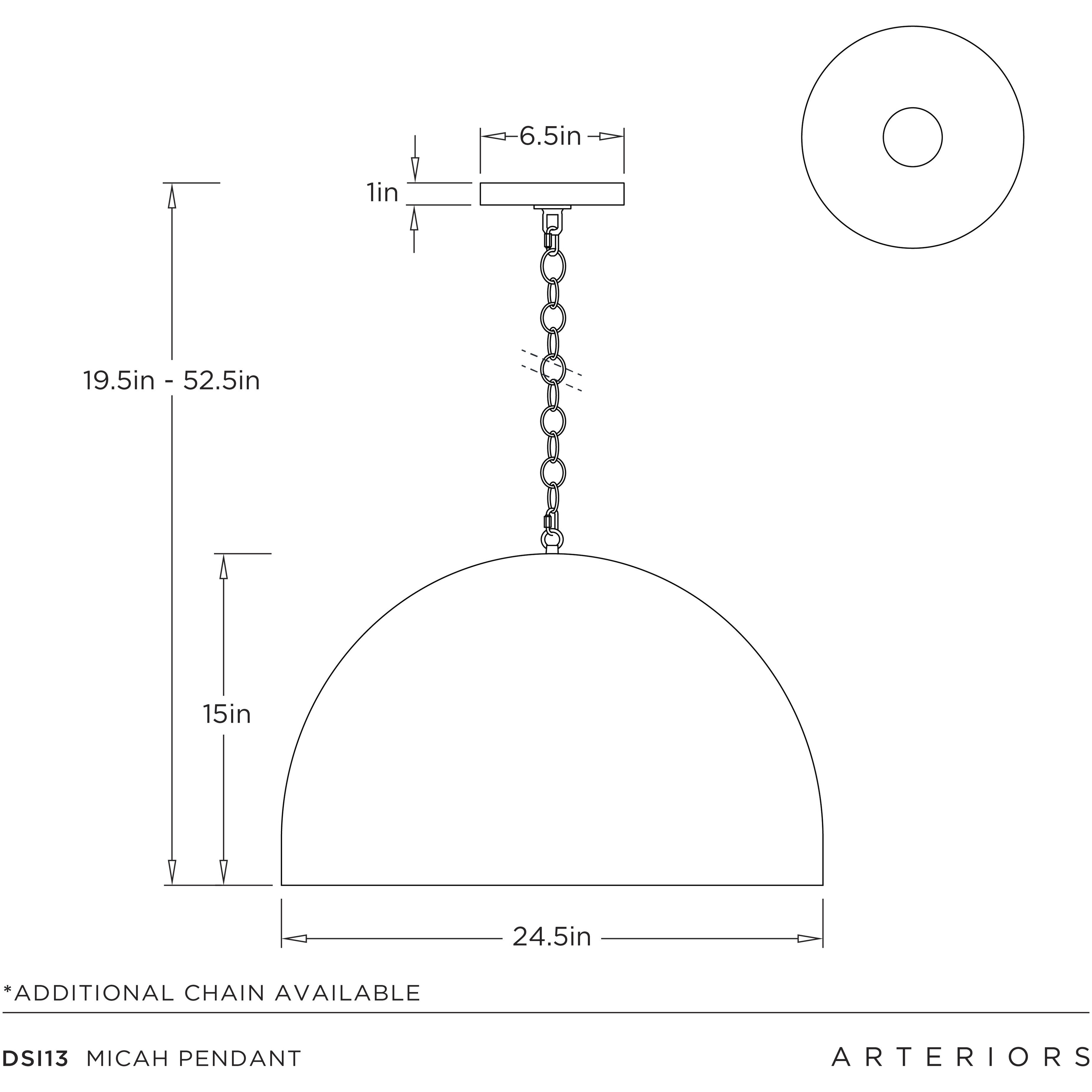 Micah 1 Light 24.5 inch Antique Bronze Pendant Ceiling Light