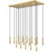 Stari Linear Chandelier Ceiling Light in Modern Gold