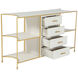 Jeanelle 53.5 X 16 inch Cerused White / Stained Gold Console Table