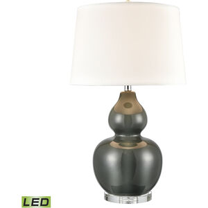 Leze 30 inch 9.00 watt Forest Green with Clear Table Lamp Portable Light
