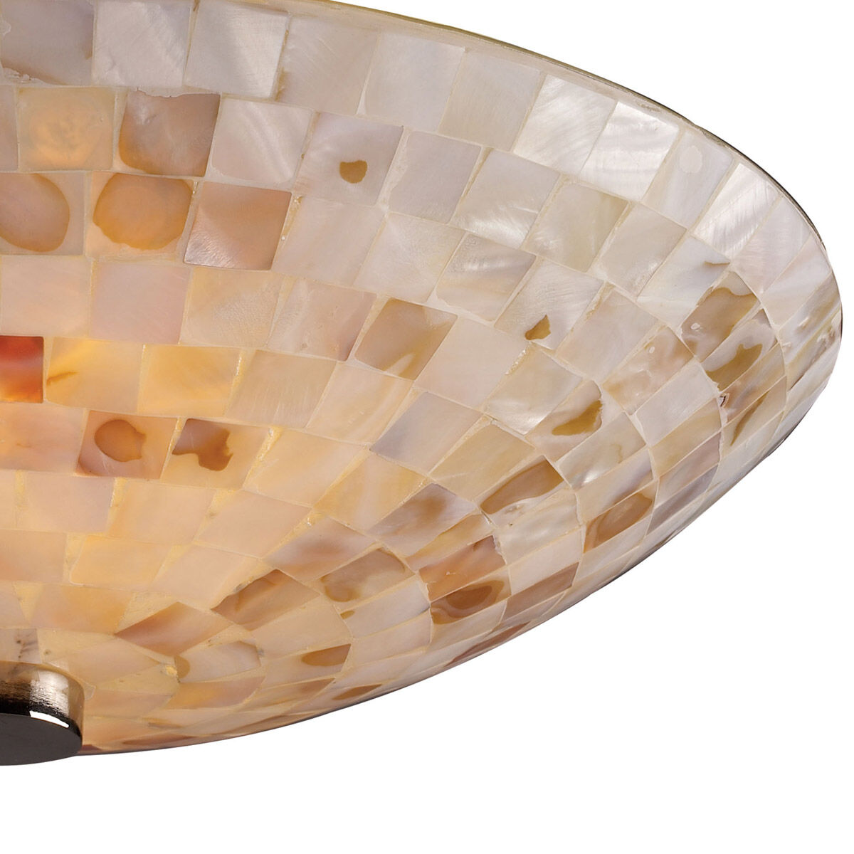 TrulyCoastal 30674 SN Dewey Beach 2 Light 12 inch Satin Nickel with Ivory Semi Flush Mount Ceiling Light
