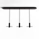 Combi LED 49 inch Matte Black Pendant Ceiling Light in Dark Grey Glass, Suspension / Flush Mount 2-in-1