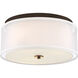 Studio 5 3 Light 16 inch Painted Bronze/Natural Brush Flush Mount Ceiling Light