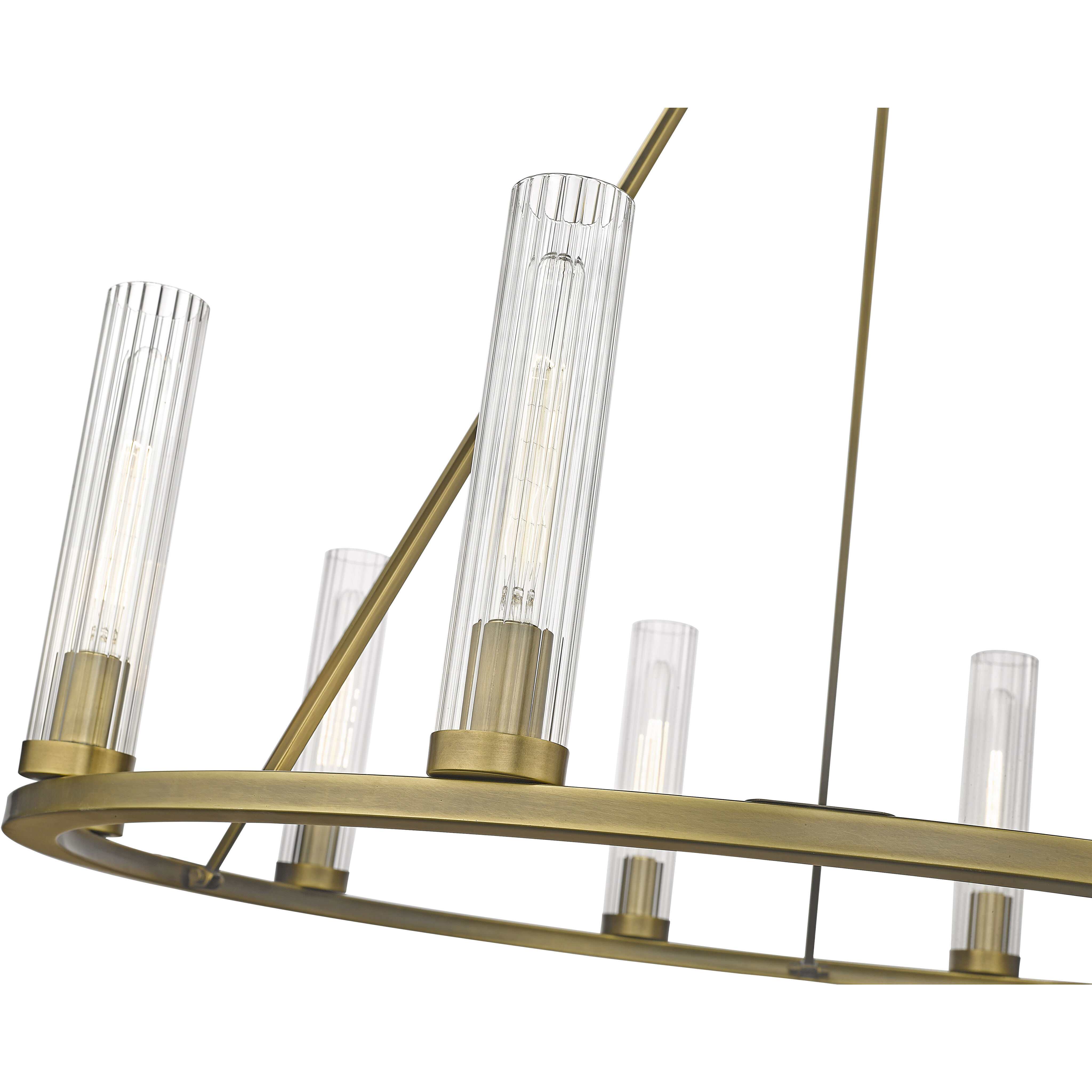 Beau 10 Light 46 inch Rubbed Brass Chandelier Ceiling Light