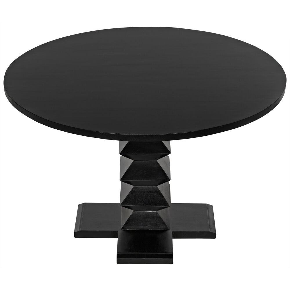 Zig-Zag 48 X 48 inch Hand Rubbed Black Dining Table