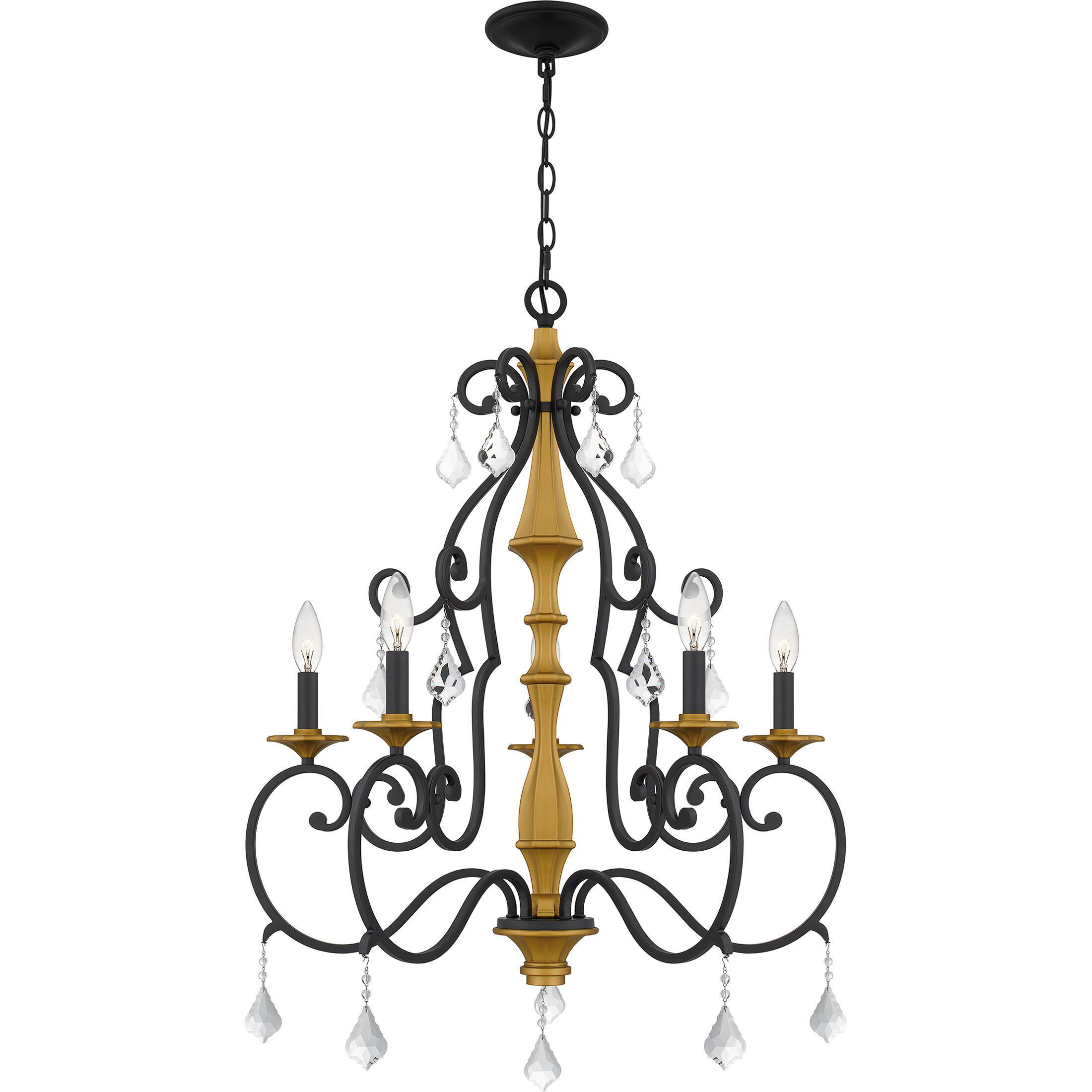 Althea 5 Light 26 inch Matte Black Chandelier Ceiling Light