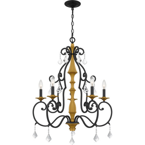 Althea 5 Light 26 inch Matte Black Chandelier Ceiling Light