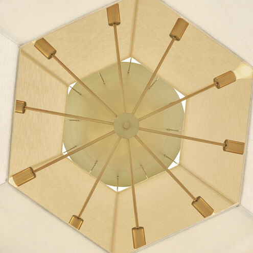 Lisa McDennon Lyla 10 Light 50.5 inch Lacquered Brass Chandelier Ceiling Light, Drum