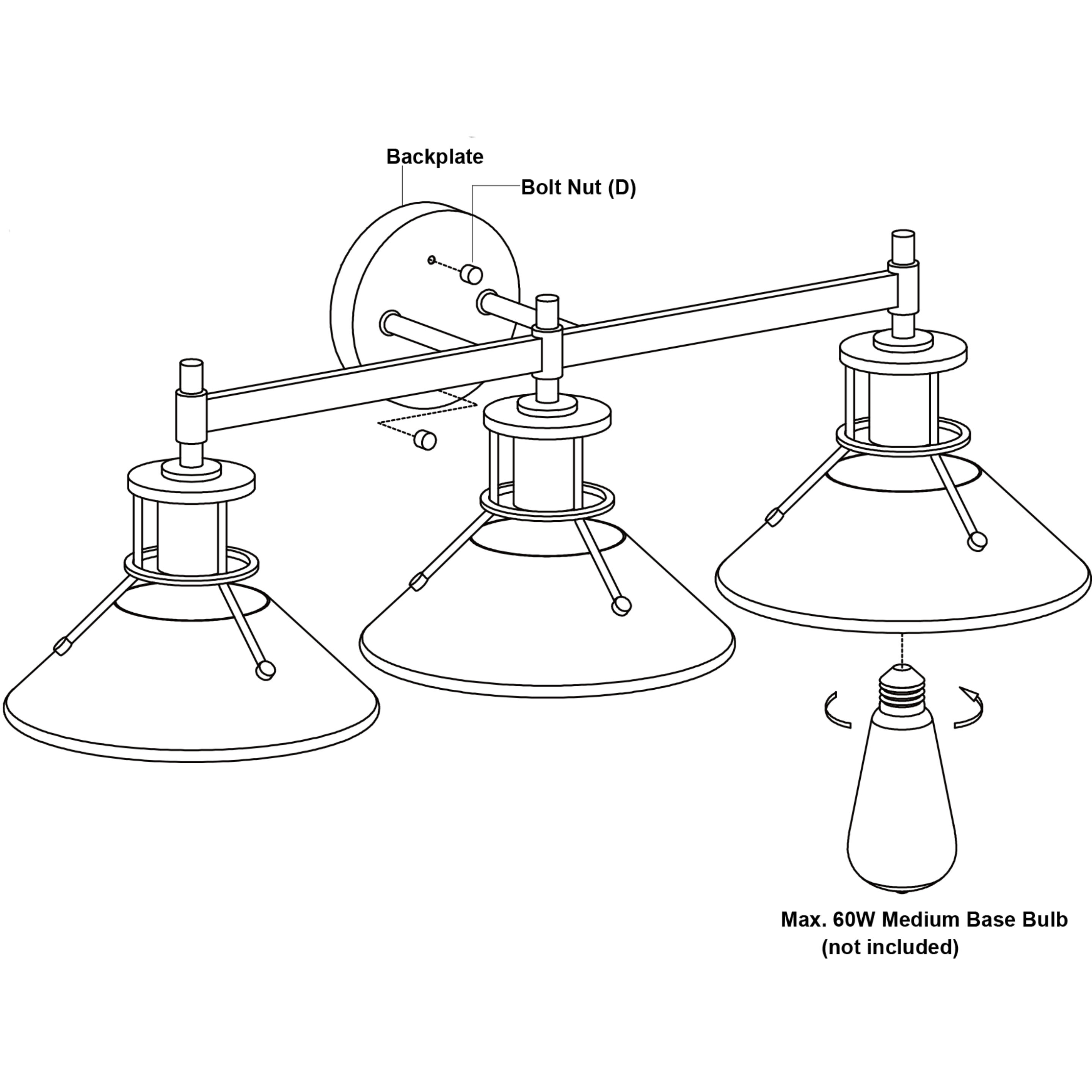 Canton LED 29 inch Black and Matte White Bathroom Light Wall Light in 3