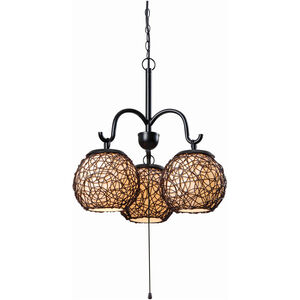 Castillo 3 Light 18 inch Oil Rubbed Bronze With Highlight Outdoor Chandelier