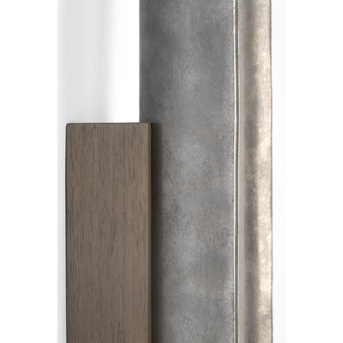 Anne-Marie Barton Remi Sconce Wall Light in Mottled Pewter and Warm Walnut