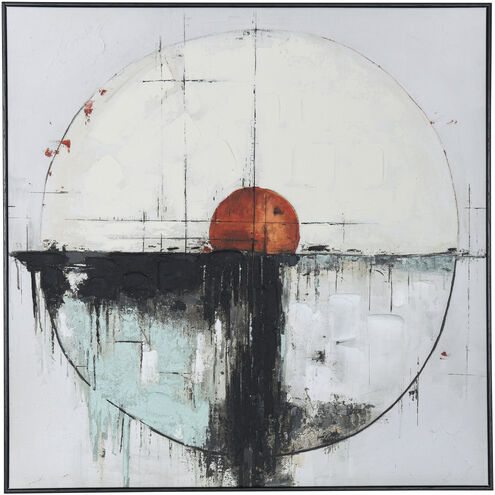 Moon Movement Multi - White and Blue and Black and Beige and Orange Wall Art