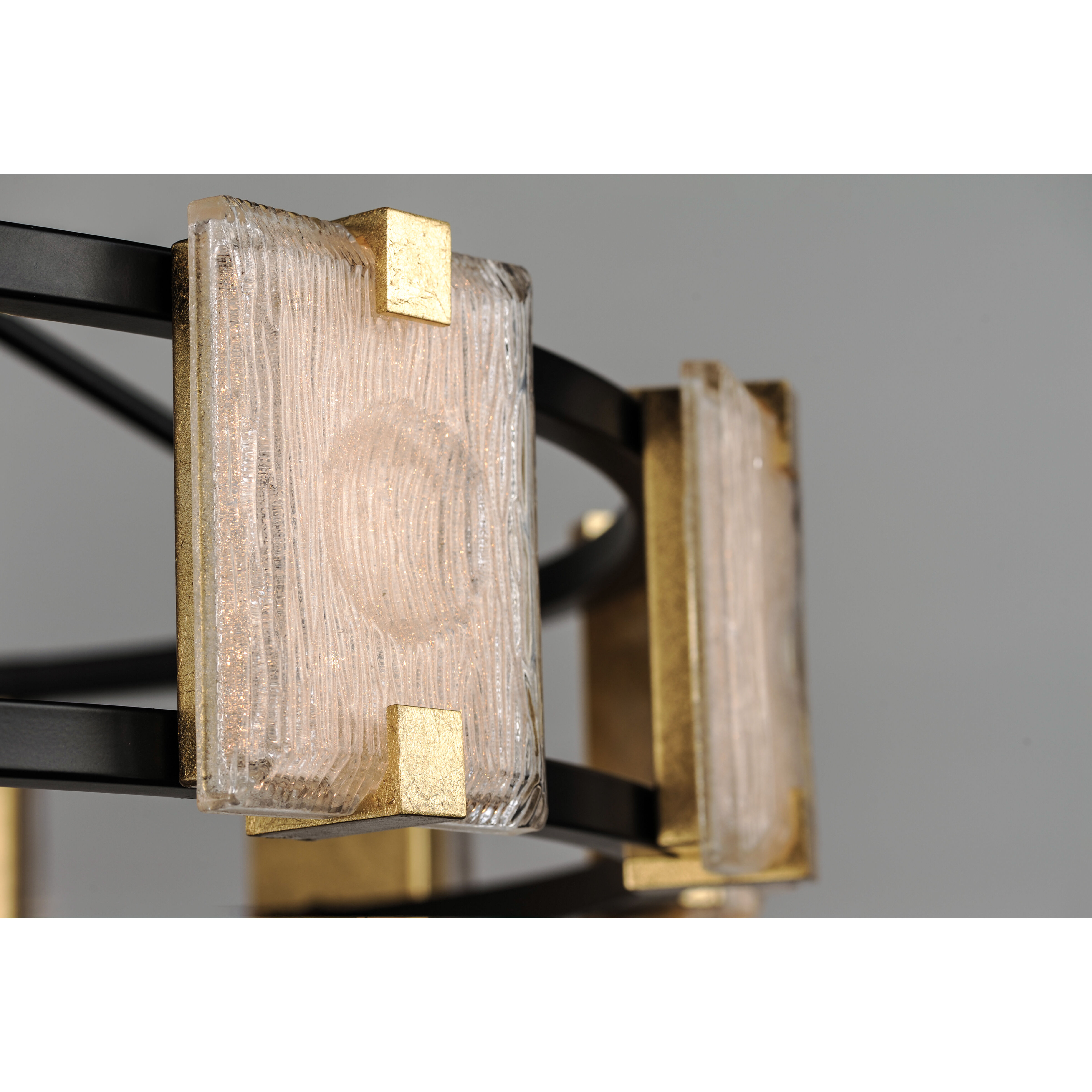 Radiant LED 27 inch Black/Gold Leaf Chandelier Ceiling Light