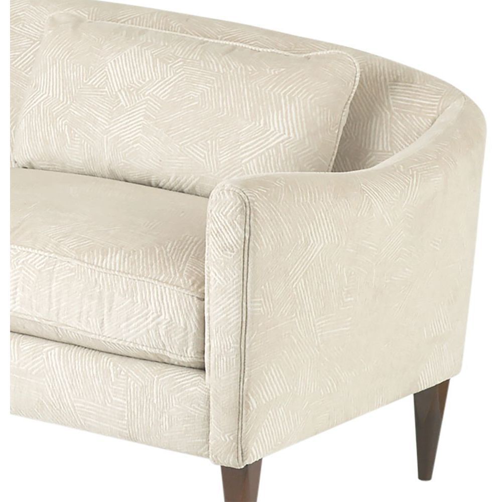 Vincent Textured Ivory and Dark Walnut Sofa