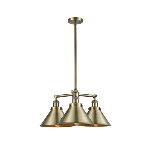 Franklin Restoration Briarcliff 3 Light 24 inch Antique Brass Chandelier Ceiling Light, Franklin Restoration