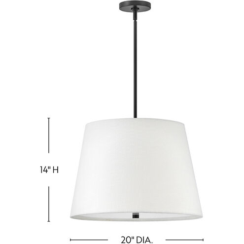 Beale LED 20 inch Black Pendant Ceiling Light, Semi-Flush Mount