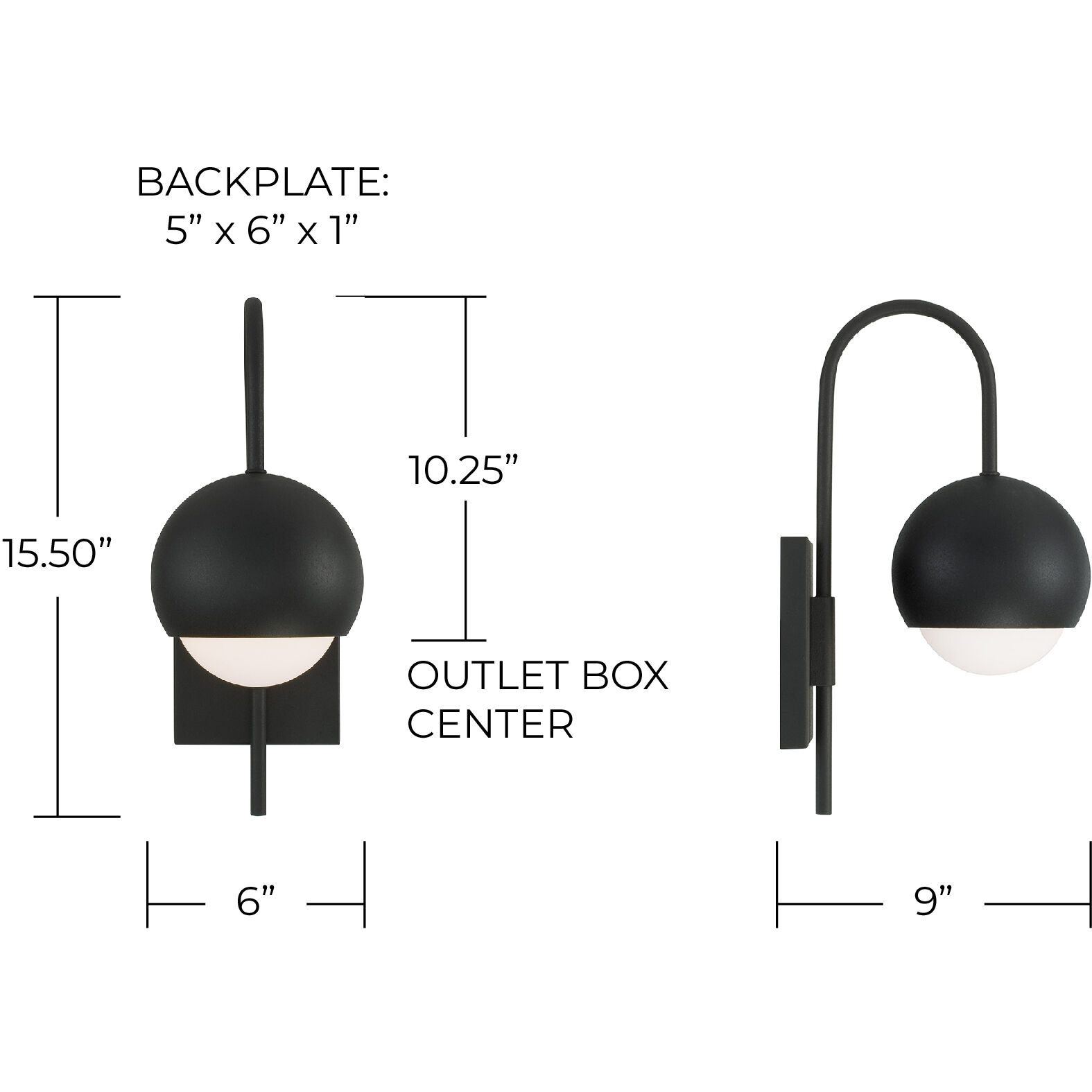 Dolby 1 Light 6 inch Black Iron Sconce Wall Light