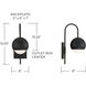 Dolby 1 Light 6 inch Black Iron Sconce Wall Light