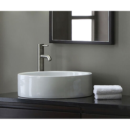 Ceramic Vessel Sink 19 X 19 X 5.75 inch White Bathroom Sink, Cylindrical