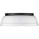 Duncan 2 Light 14 inch Matte Black Flush Mount Ceiling Light in Matte White, Damp