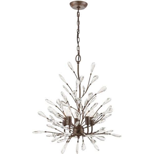 Crislett 5 Light 25 inch Sunglow Bronze Chandelier Ceiling Light