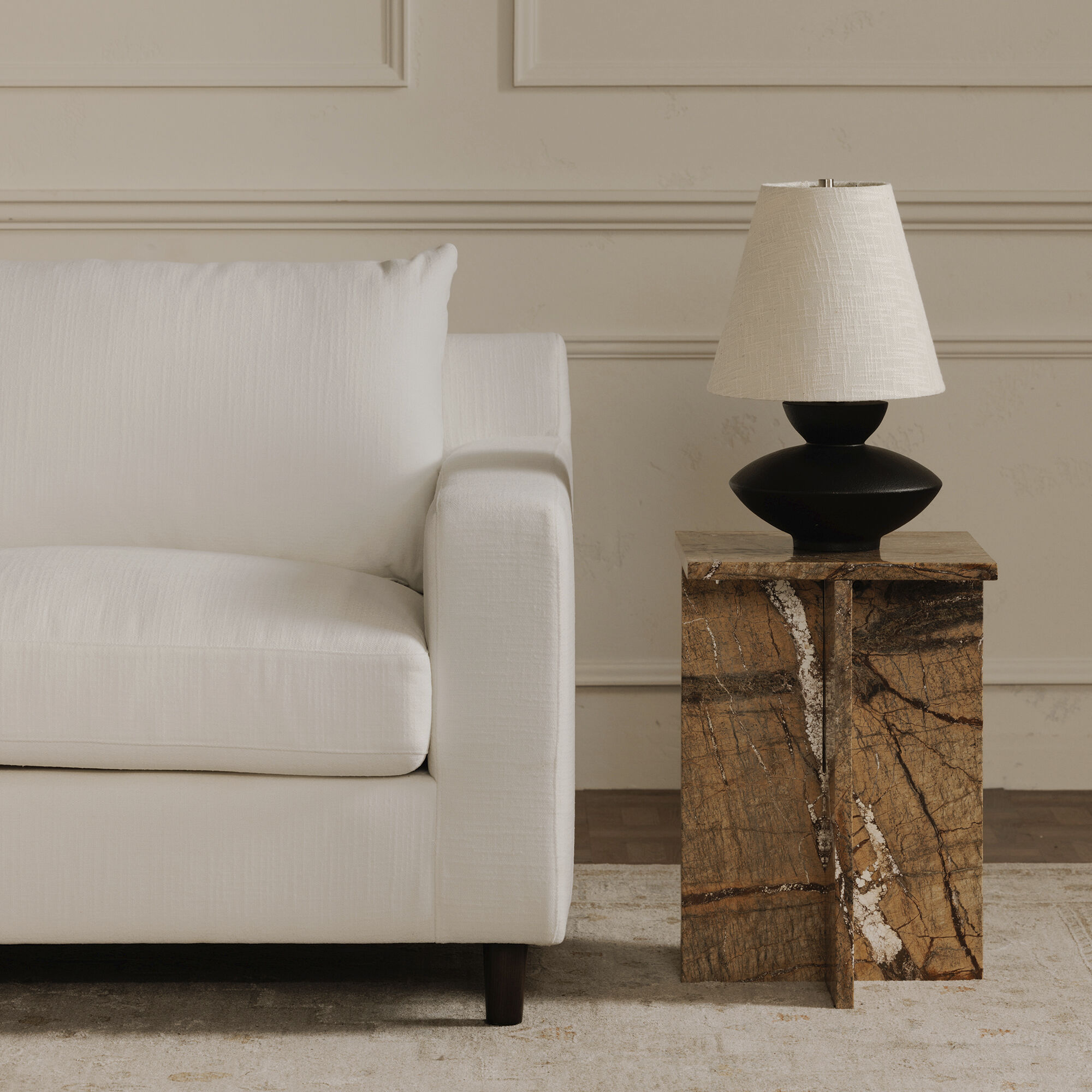 Hutton White Sectional, Left