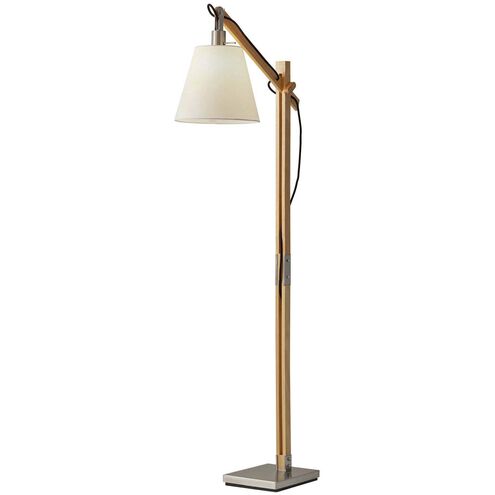 Walden 61 inch 100 watt Natural Rubber Wood Floor Lamp Portable Light