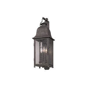 Pella 3 Light 25 inch Aged Pewter Outdoor Wall Sconce