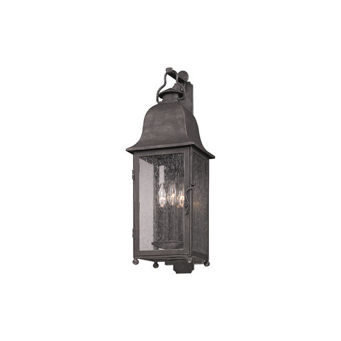 Pella 3 Light 25 inch Aged Pewter Outdoor Wall Sconce