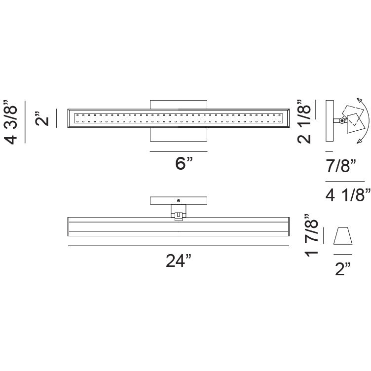 Isosceles LED 23.5 inch Matte Black Bath Vanity Light Wall Light