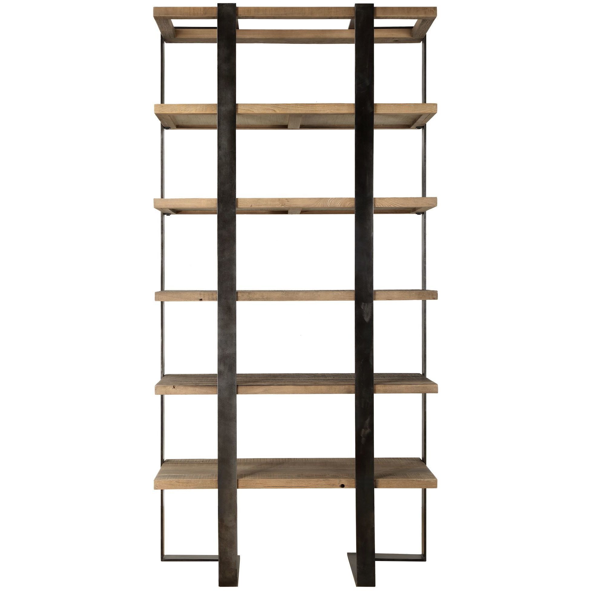 Felix 90 X 44 inch Natural Oak and Oxidized Black Etagere