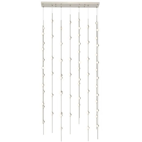 Constellation Andromeda LED 35.5 inch Satin Nickel Chandelier Ceiling Light in 3000K, White Optical Acrylic, 10 FT. Cord