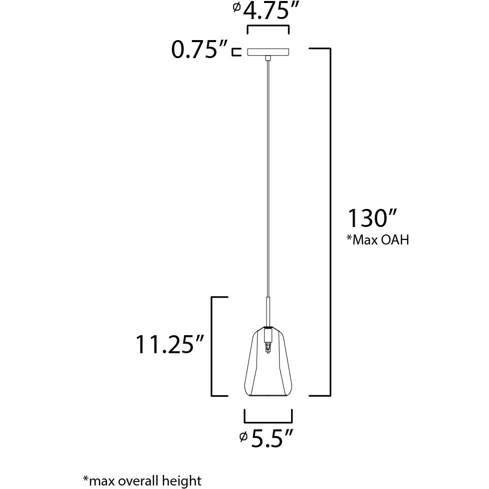 Deuce LED 5.5 inch Polished Chrome Single Pendant Ceiling Light