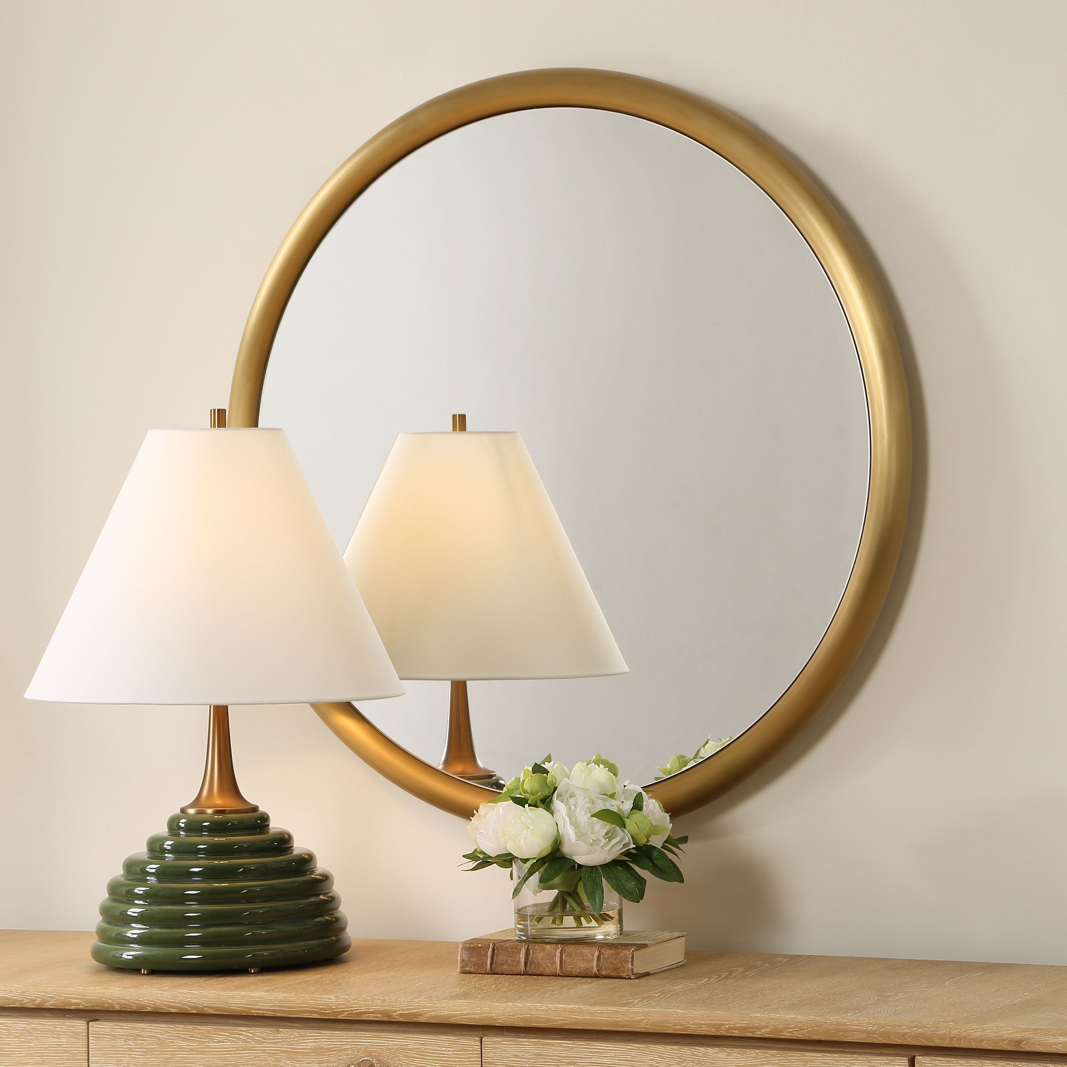 Atkinson 35 X 35 inch Antique Brass Mirror