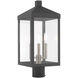 Nyack 3 Light 20 inch Scandinavian Gray Outdoor Post Top Lantern